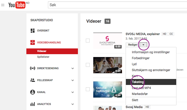 Legg til teksting for video i YouTube